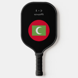 カスタムメッセージモルディブ国旗 ピックルボールラケット