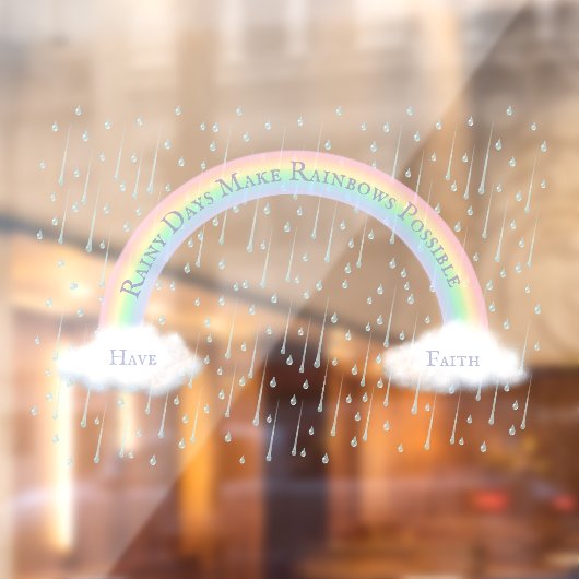 カスタムメッセージレインボーアーチ&ふわふわホワイトクラウド ウィンドウサイン (シート2)