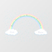 カスタムメッセージレインボーアーチ&ふわふわホワイトクラウド ウィンドウサイン (シート)