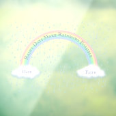 カスタムメッセージレインボーアーチ&ふわふわホワイトクラウド ウィンドウサイン (シート3)