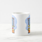 カスタムメッセージ先生のログ コーヒーマグカップ (中央)