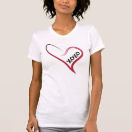 カスタムメッセージ入りハート！xoxo！ tシャツ