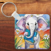 カスタムメッセージ入りビッグブックAA祈りのゾウ キーホルダー (正面)