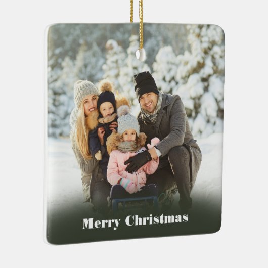 カスタムメッセージ写真クリスマス セラミックオーナメント (右)