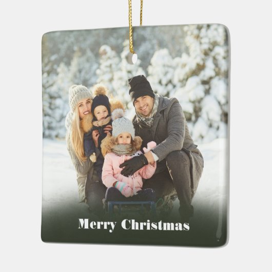 カスタムメッセージ写真クリスマス セラミックオーナメント (左)