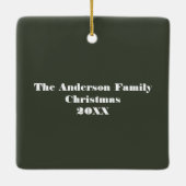 カスタムメッセージ写真クリスマス セラミックオーナメント (裏面)