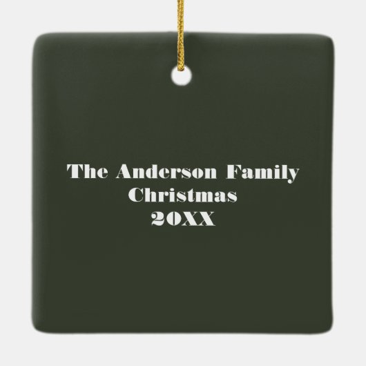 カスタムメッセージ写真クリスマス セラミックオーナメント (裏面)