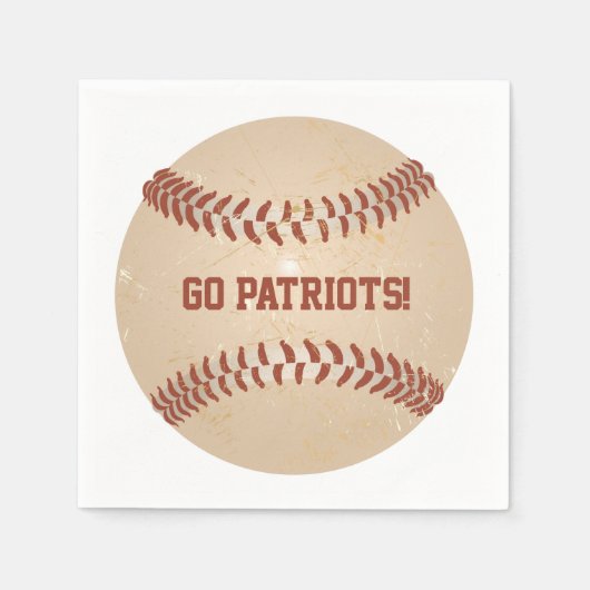 カスタムメッセージ動揺して野球 スタンダードカクテルナプキン (正面)