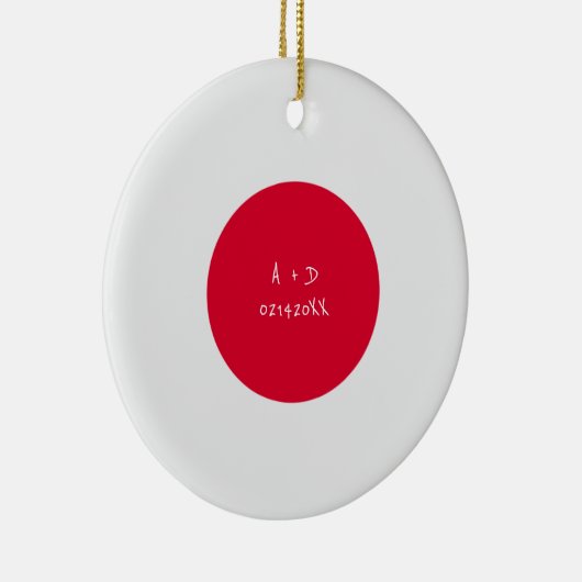 カスタムメッセージ日本国旗 セラミックオーナメント (右)