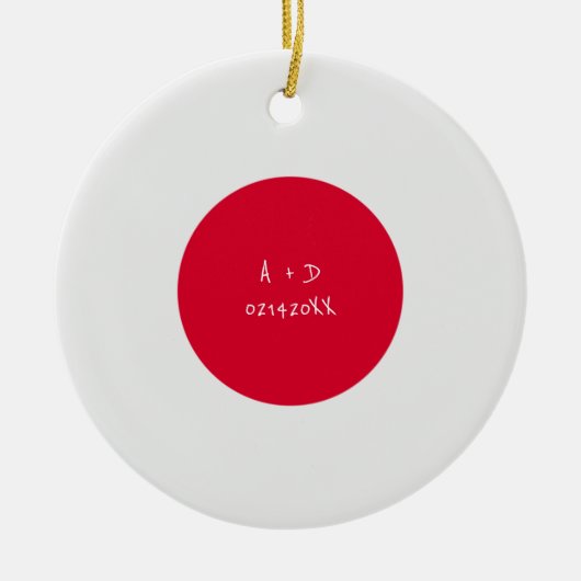 カスタムメッセージ日本国旗 セラミックオーナメント (正面)