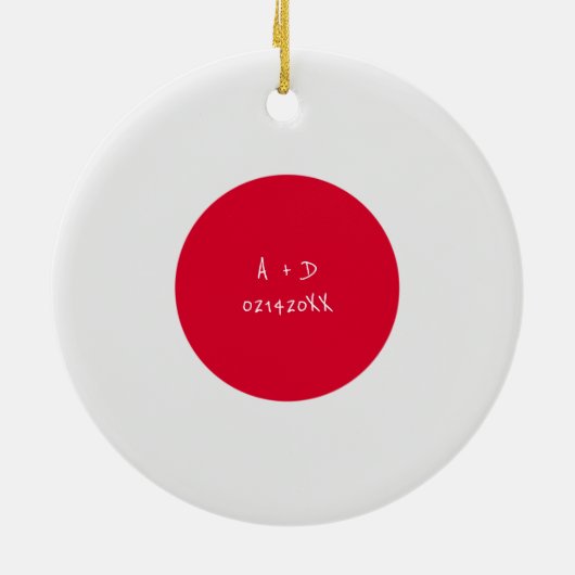 カスタムメッセージ日本国旗 セラミックオーナメント (裏面)