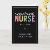 カスタムメッセージ登録ナースRN卒業 カード (黄色い花)