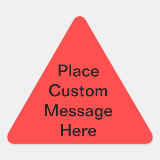 カスタムメッセージ警告のラベル 三角形シール (正面)