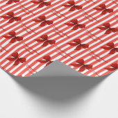 カスタムメッセージ赤コケット弓おめでとう ラッピングペーパー (角)