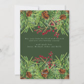 カスタムメッセージ4 Photo Green Botanical Christmas シーズンカード (裏面)