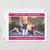 カスタムメッセージ |ピンク |クリスマスの写真 招待状 (正面)