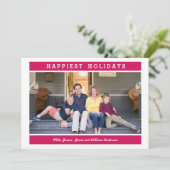 カスタムメッセージ |ピンク |クリスマスの写真 招待状 (スタンド正面)