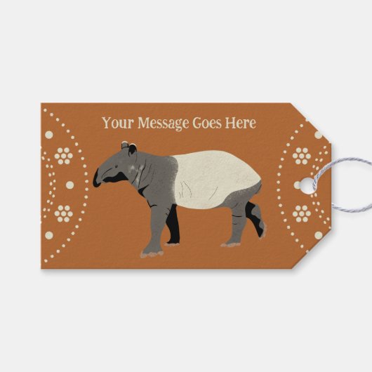 カスタムメッセージ マラヤまたはアジアのタピール ギフトタグ (正面(横))