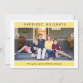 カスタムメッセージ |黄色 |クリスマスの写真 招待状 (正面)