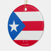 カスタムメッセージPuerto Rico国旗 セラミックオーナメント (左)