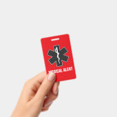カスタムメディカルアラートID＆緊急連絡カード バッジ (手持ち)