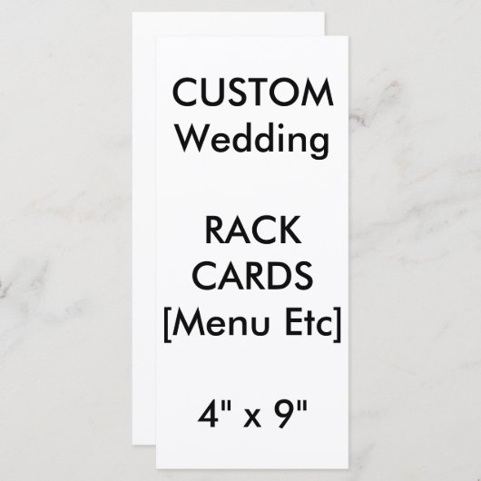 カスタムメニューとプログラムカード9"x4"垂直 メニュー (正面/裏面)