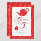 カスタムメニュー赤レースクリスマスティーパーティー メニュー (正面/裏面)