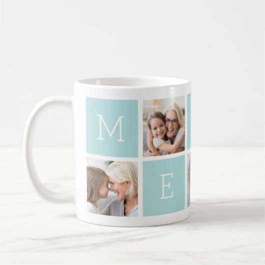 カスタムメマ祖母5フォトコラージュ コーヒーマグカップ (左)