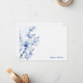 カスタムメモカードブルーマグノリア ノートカード (正面/裏面インサイチュ)