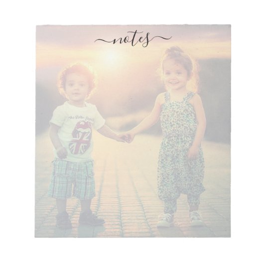 カスタムメモトレンディーファミリー写真メモ帳 ノートパッド (正面)