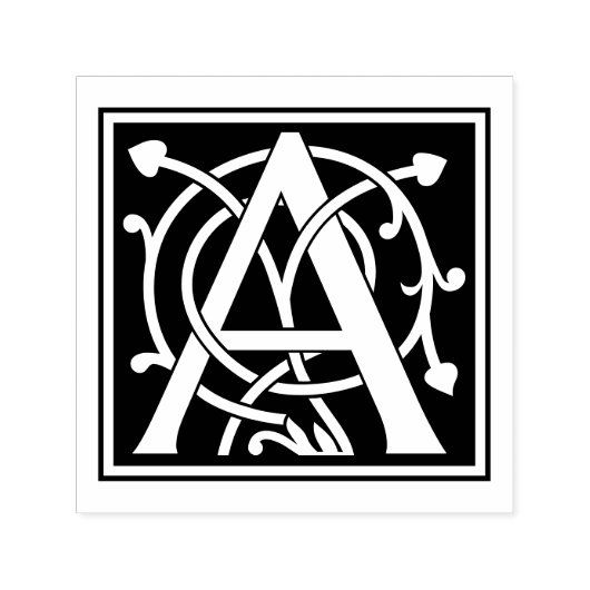 カスタムメモノグラムのンサーイニシャル セルフインキングスタンプ (デザイン)