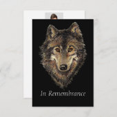カスタムメモリアルウルフ動物水彩色 招待状 (正面/裏面)