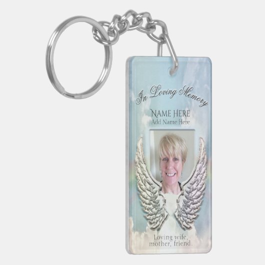 カスタムメモリアルエンジェルウィングアドフォト キーホルダー (正面左)