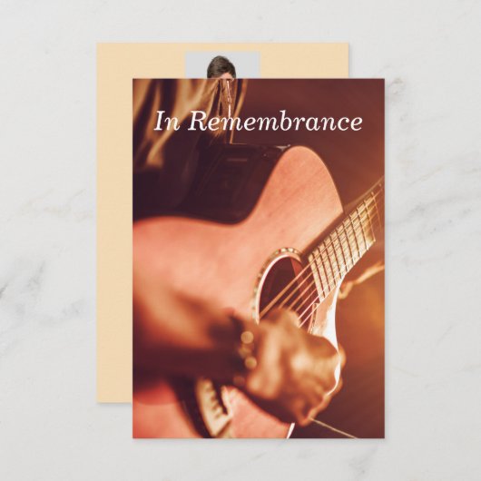 カスタムメモリアルギタープレイヤーミュージックインビタ 招待状 (正面/裏面)