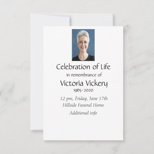 カスタムメモリアルサービスかわいい子どもたち 招待状 (裏面)