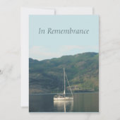 カスタムメモリアルサービスセーリングセーリングボート湖 招待状 (正面)
