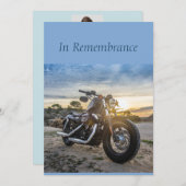 カスタムメモリアルサービスバイクバイクもしくは自転車に乗る人チョッパー 招待状 (正面/裏面)