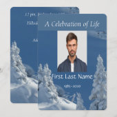 カスタムメモリアルサービスビューティフルマウンテンスキー 招待状 (正面/裏面)