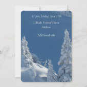 カスタムメモリアルサービスビューティフルマウンテンスキー 招待状 (裏面)