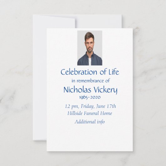 カスタムメモリアルサービスホッケープレーヤースポーツ 招待状 (裏面)