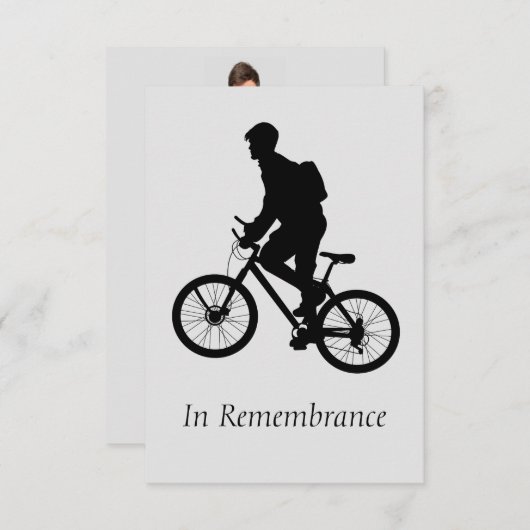 カスタムメモリアルサービスマウンテンサイクリングバイクもしくは自転車に乗る人 招待状 (正面/裏面)