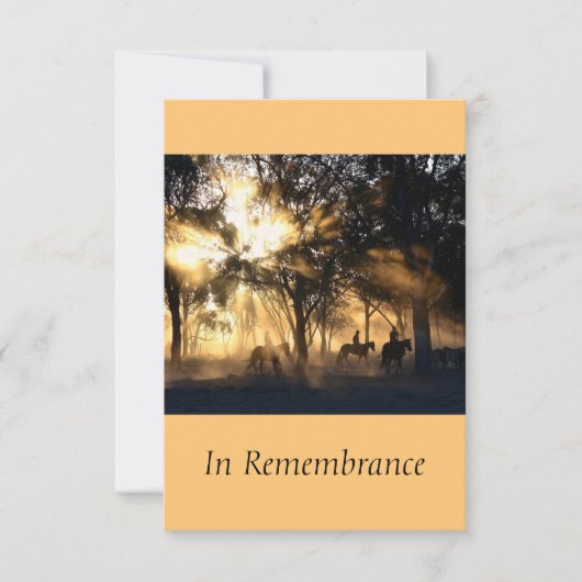 カスタムメモリアルサービス美しいサンシャインホース 招待状 (正面)