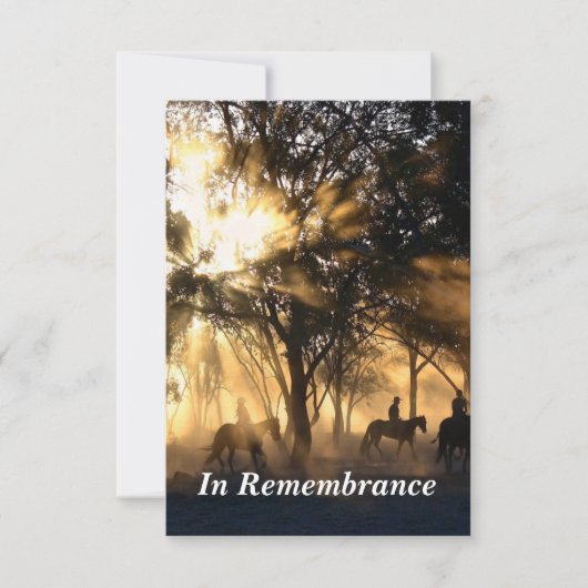 カスタムメモリアルサービス美しいサンシャインホース 招待状 (正面)