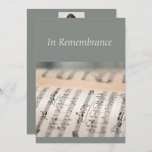 カスタムメモリアルサービス音楽ノート 招待状 (正面/裏面)