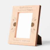 カスタムメモリアルヒマワリフローラ木製写真 レーザー彫刻フレーム (左)