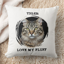 カスタムメモリアルペット枕 Love My Fluff 猫ギフト クッション