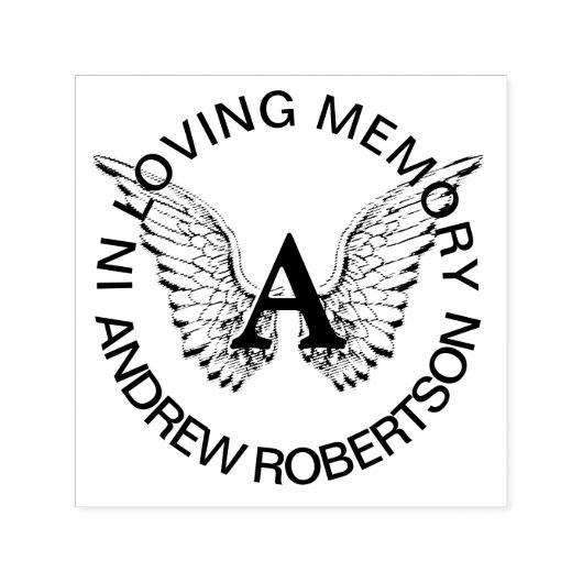 カスタムメモリアルモノグラムゴム印 セルフインキングスタンプ (デザイン)