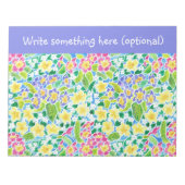 カスタムメモ帳またはジョッター、プリムローズ、パウダーブルー ノートパッド (正面)