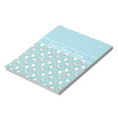 カスタムメモ帳またはジョッター:青、おもしろい、羊のパターン ノートパッド (回転)