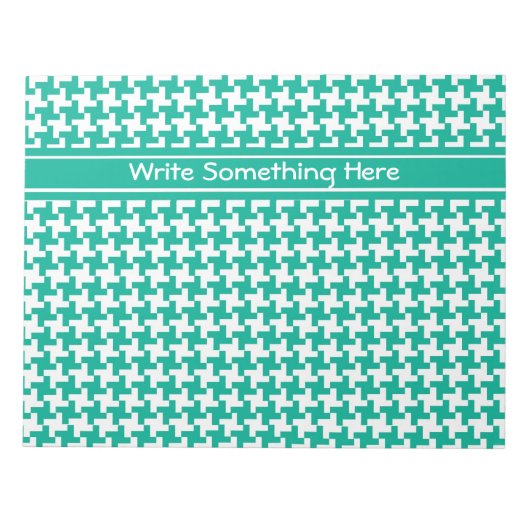 カスタムメモ帳またはジョッター、Emerald Dogtooth Check ノートパッド (正面)